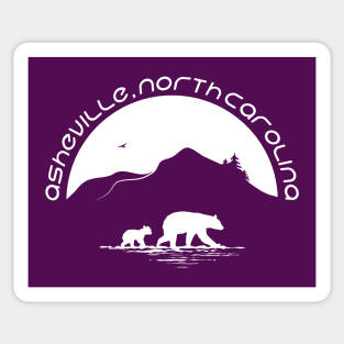 Momma Black Bear & Cubs - Asheville, NC - WO Purple 11 Sticker